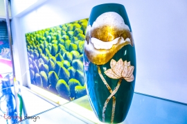 Ceramic lotus painted vase